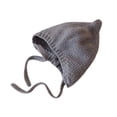 thumbnail image 2 of Paiwinds Baby Knitted Ear Protection Hat for Fall Winter, Solid Color Warm Beanie for 3-8 Months Newborn, Soft Acrylic Infant Cap for Boys Girls, 2 of 7