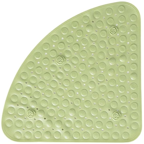 Alfombrilla de ducha antideslizante para bañera, de 56x56 cm, patrón triangular, con orificio de drenaje para ducha o bañera, PVC, alfombra de baño antideslizante Feliz Sencillez