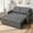 Dark Gray-2seater, variant on Aiho Convertible Sofa with Pull Out Bed, 3 in 1 Futon Sleeper Couch Bed with Side Pocket & Adjustable Backrest, Perfect for Living Room, Bedroom, Dark Gray