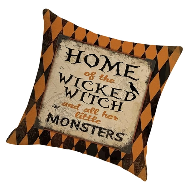 Yuarrent Funda de almohada decorativa, decoración de Halloween, funda de almohada acogedora con patrón de calabaza, funda de cojín cuadrada para sofá, Decoración del hogar ocho SXYM42 Yuarrent HA060851-08B
