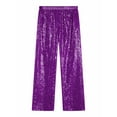thumbnail image 5 of Zaldita Kids Girls Sparkly Sequins Dance Pants Elastic Waist Bottoms Trousers Hip Hop Jazz Disco Costume Purple 10, 5 of 7