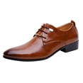 thumbnail image 1 of HBFAGFB Chaussures pour Hommes Style Classique Rétro Bout Pointu à Lacets Affaires Décontractées Chaussures Polyvalentes Brun Taille 43, 1 of 5