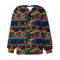 thumbnail image 4 of Qiopertar Chandail en Molleton à Manches Longues Imprimé Col Rabattu Fermeture Éclair Mode Décontractée pour Femmes Blouse Offres de la Semaine Liquidation à Moins de 5$ jusqu'à 90 % de Réduction, 4 of 5