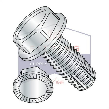 

12-24 x 3/4 Type F Thread Cutting Screws | Unslotted | Hex Washers Head | Steel | Zinc | Serrated (Quantity: 4000)