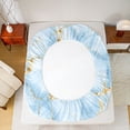 thumbnail image 5 of Homewish Marble Texture Full Size Sheets,Fluid Stripe Aesthetic Bed Sheets,Gold Blue Sheet Sets For Boys Kids,Lightweight Room Decor,4 Pieces, 5 of 7