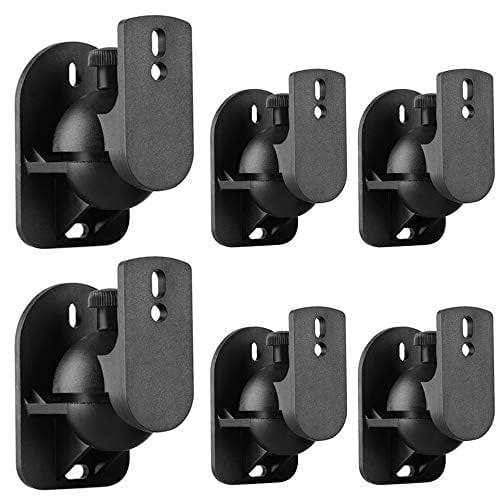 Soporte de pared para altavoz satélite TNP, paquete de 6, negro