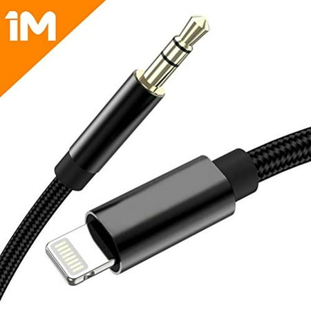 3.5mm Male Aux Stereo Audio Cable, Nylon Braided Cord Compatible iOS 11 Above, Car Aux Cable iPhone X/ 8/7 / 7 Plus Car Home Stereo Volume Control (Best Aux Cord For Iphone 7)