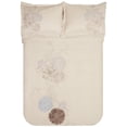 thumbnail image 2 of 100% Cotton Traditional Embroidered Floral Beige Duvet Cover & Pillow Sham, 3-Piece Set - Full/Queen, Beige by Blue Nile Mills, 2 of 2