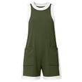 thumbnail image 6 of gbyLJF Womens Jumpsuit Casual Wide Leg Sleeveless Jumpsuits Solid Color Cropped Rompers Loose Fit Overalls with Pockets, 6 of 7