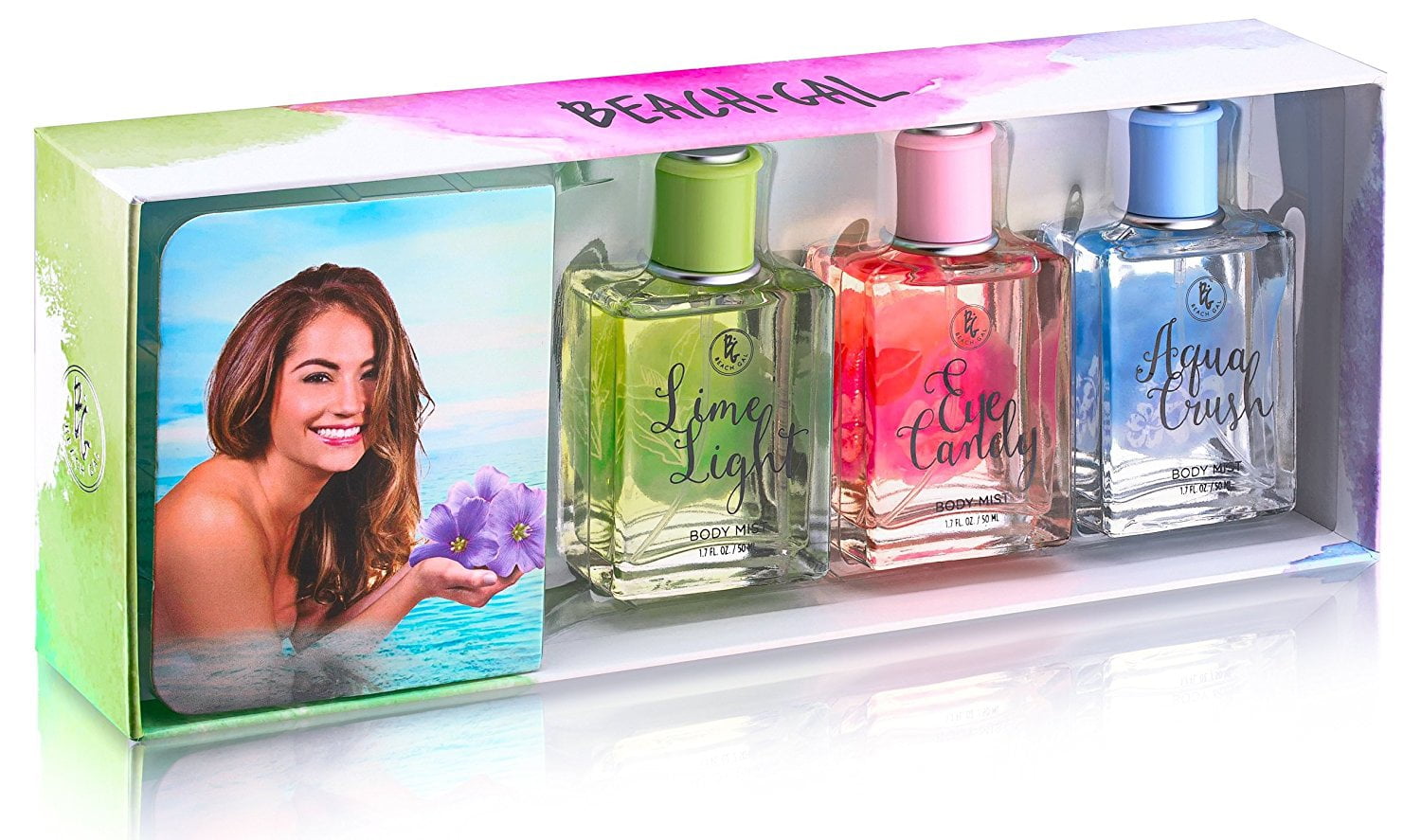 Beach Gal Body Mist Perfume Gift Set for Women, 3.0 Oz Lotion, 1.7 Oz