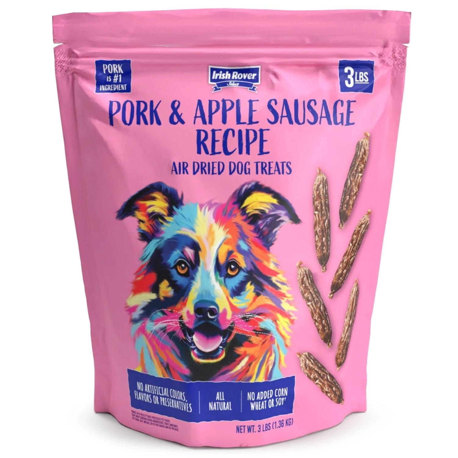 Irish Rover Pork and Apple Sausage Air Dried Dog Treats (48 Ounce)