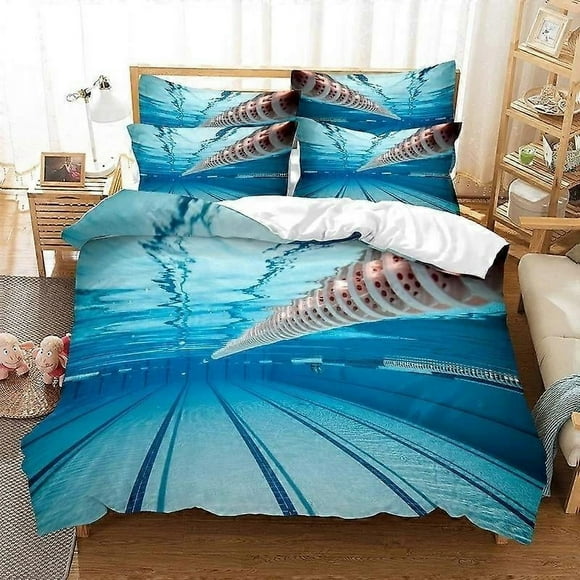 a697 Bed Sheets Swimming In Pool Bedding Duvet Cover Set Digital Printing Bed Linen Fashion Design Comforter Cover Bedding Sets Bed Set3-Piece Beddin(135x200cm 53x78in)