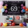 thumbnail image 4 of Happy 69th Birthday Banner,  Happy Birthday Party Decorations, Birthday Supplies Backdrop Décor, 5.9 X 3.6 Ft, 4 of 6