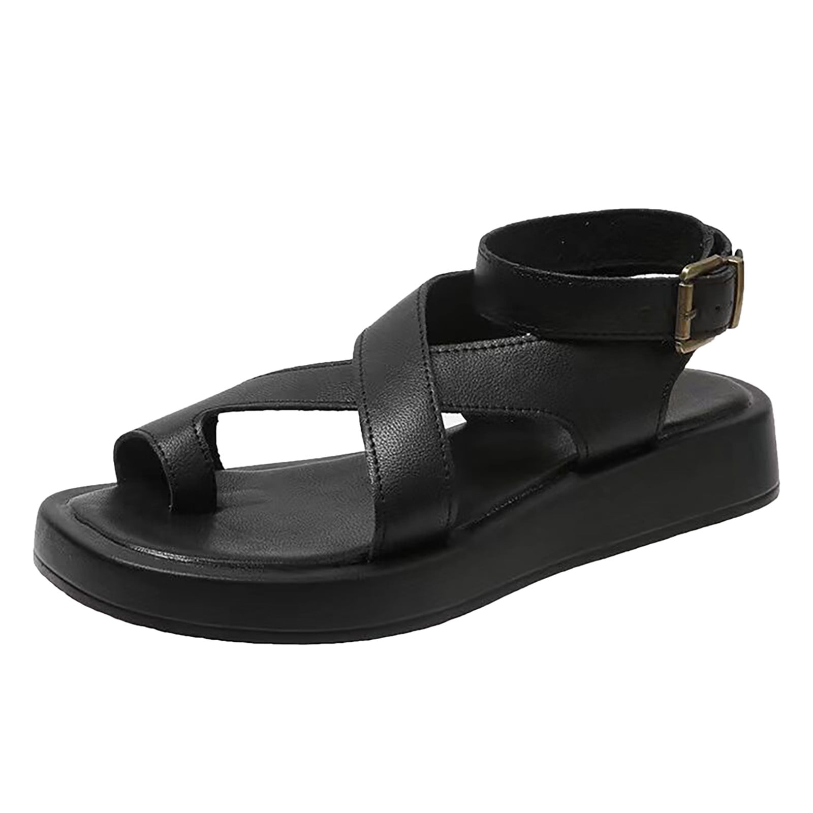 Black platform sandals with white sole deals