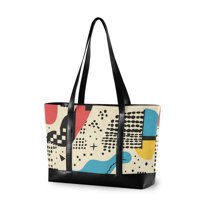 FORMRS Laptop Tote Bag for Women with 15.6" Computer Compartments Handbag, Blue Retro Print