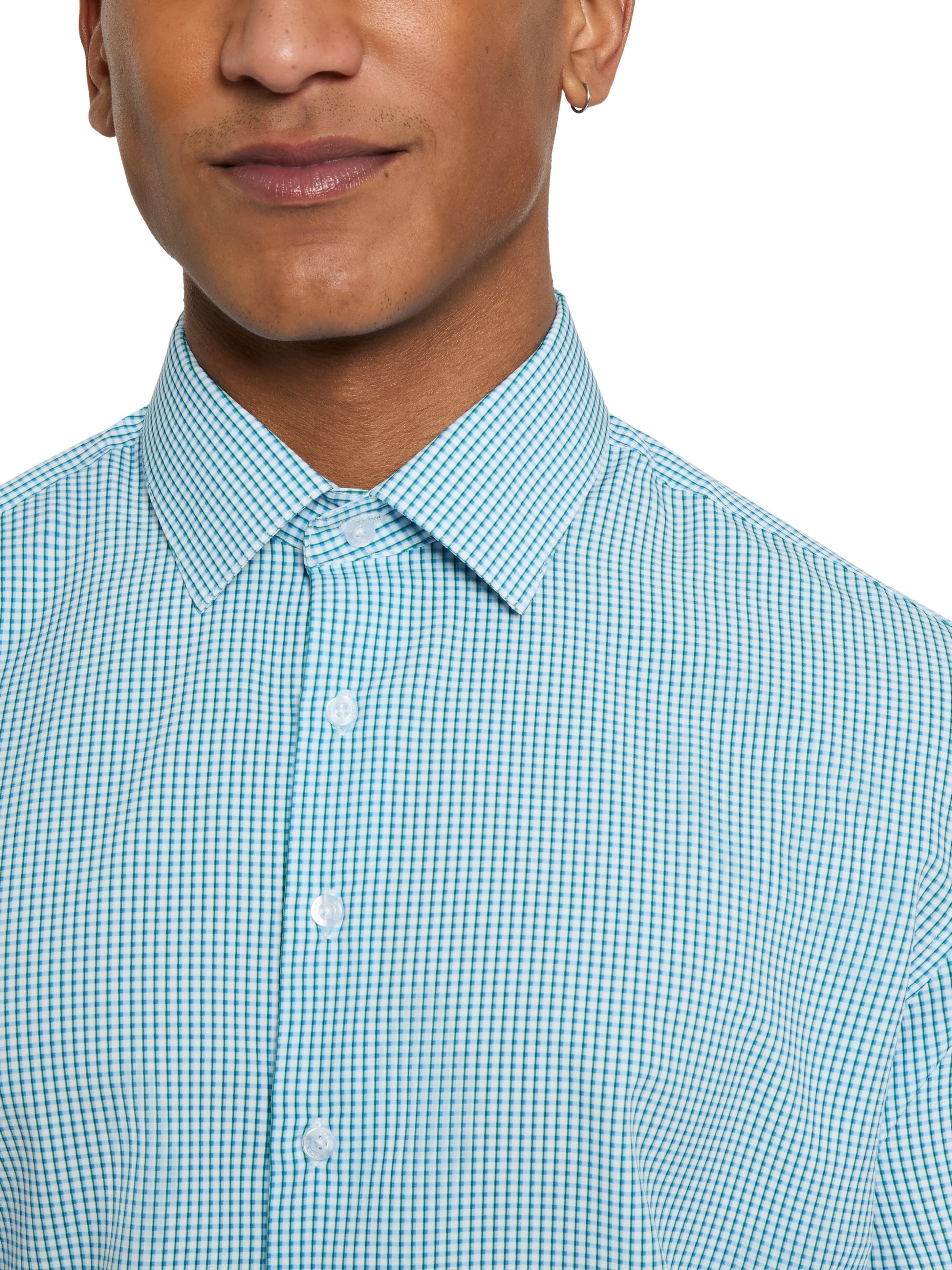 Chaps Men's Long Sleeve Stretch Dress Shirt, Green, Sizes 14x32-17x34