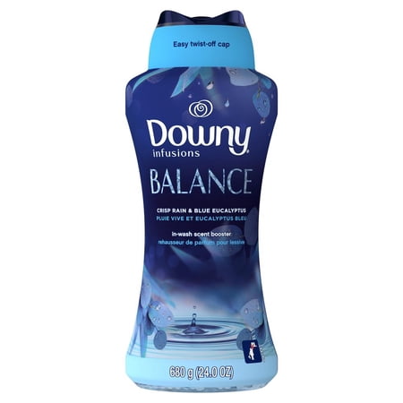 2X - Downy Infusions Balance In-Wash Scent Booster Beads - Crisp Rain & Blue Eucalyptus 24 oz