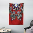 thumbnail image 1 of Red Mandala Tapestry, Russian and Ukranian Ethnic Lace Like Flowers Leaves Swirls Vintage Artwork, Wall Hanging for Bedroom Living Room Dorm Decor, 40W X 60L Inches, Multicolor, by Ambesonne, 1 of 2