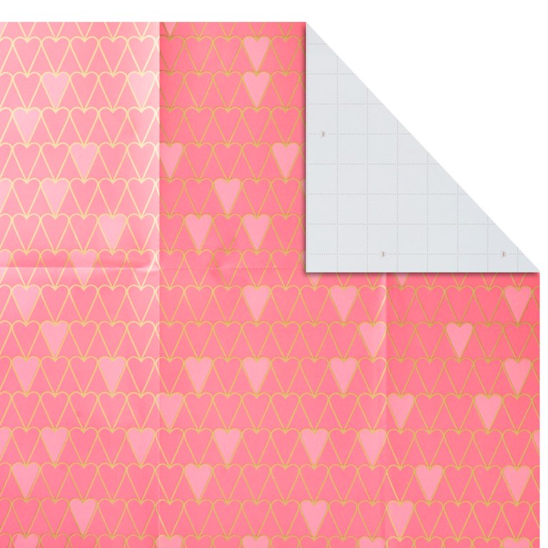 Hallmark Flat Wrapping Paper Sheets with Cutlines on Reverse (12 Folded  Sheets with Sticker Seals) Spring Flowers, Stripes, Pink Hearts for  Valentine's Day, Easter, Mother's Day, Bridal Showers 