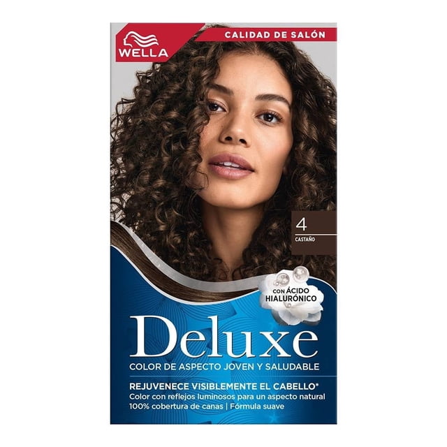 Tinte para cabello Wella Deluxe con ácido hialurónico 4 Castaño