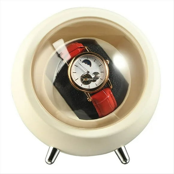 Enrollador de Relojes para Relojes AutomáTicos Caja de Reloj Enrollador AutomáTico ( Crema)