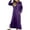Dresses-Purple, variant on Brilliant Womens Dresses Plus Size Women's Fashion Round Neck Winter Warm Color Long Sleeve Pocket Long Dress Summer Gray S-5XL