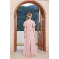thumbnail image 4 of Drtj 2-14T Kids Teens Junior Bridesmaid Flower Girl Dresses Formal Dresses V-Neck Floor-Length Chiffon, 4 of 7