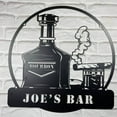 thumbnail image 2 of Handmadetneonsign Custom Bourbon Cigar Man Cave Metal Wall Art LED Light - Personalized Wine Bottle, 2 of 3