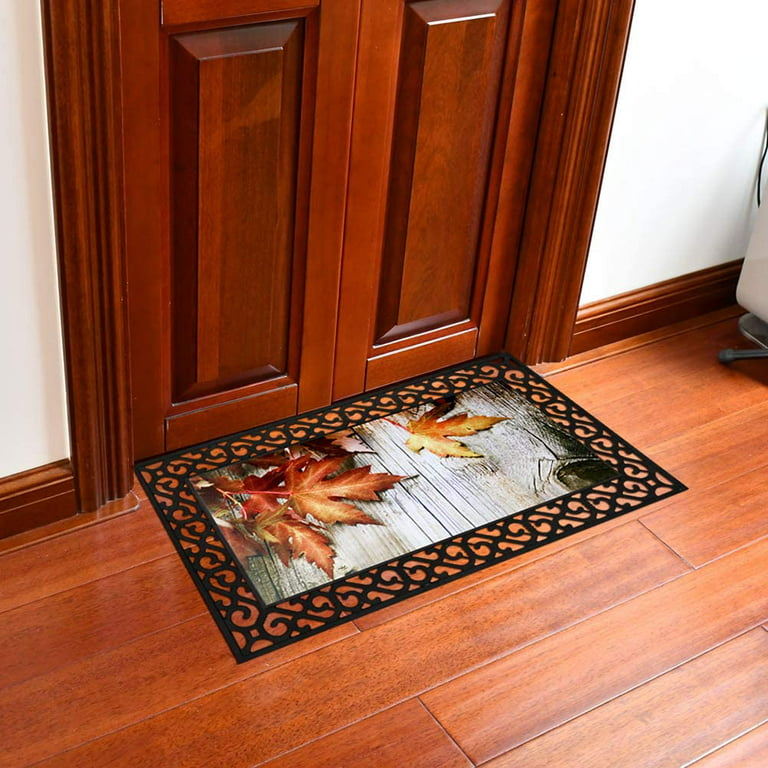 Welcome Mats, Banana Leaf in The Rain Door Mat, Non-Slip Absorbent Large  20x47 Inch Outdoor Indoor Mat Low-Profile Floor Mat Doormat for