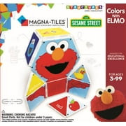 Angle View: Magna-Tiles Sesame Street Colors with Elmo Structure Set by CreateOn, The Original Magnetic Building Tiles Making Learning Basic Colors Fun and Hands-On, Educational Toy for Children Ages 3 Years +