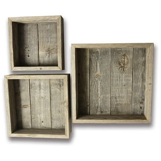 Kate and Laurel Beacon Wood Open Box Shelves Set, 3 Piece, Rustic Brown  Wood, Floating Storage and Display