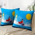 thumbnail image 3 of LALILO Throw Pillow Covers Couple Bicycle Front London Big Cushion Cover 18" x 18", 2 Pack, 3 of 6