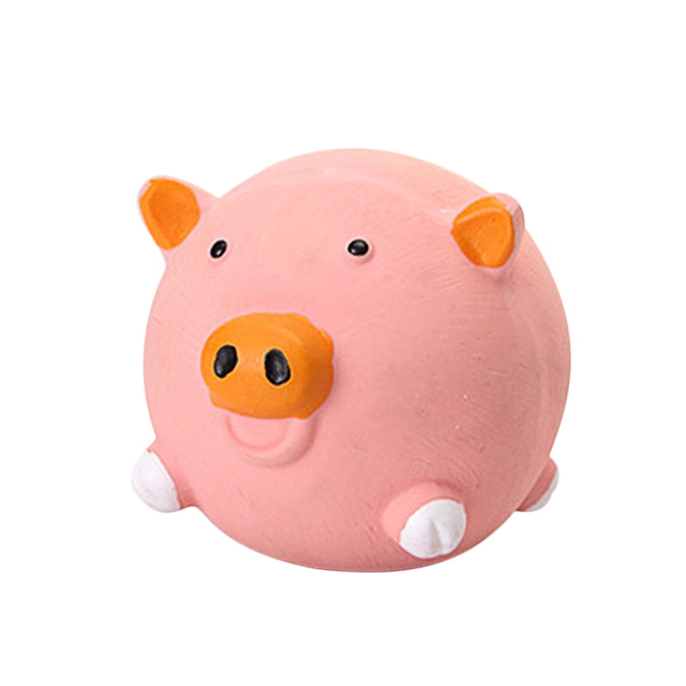 1pc Pet Biting Toy Molar Squeaker Latex Chew Toy Wear resistant Sounding Toy for Dog Puppy Pink Pig