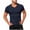 04# Navy, variant on IhhxPro Men's Knit V-Neck Fitness Tee Quick Dry Stretchable Ribbed Workout Shirt Athletic Gym Activewear Slim Fit Casual Summer Training Top S-3XL