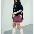 thumbnail image 4 of MKF Collection Jaseli Vegan Leather Women Hobo Bag & Wristlet Credit Crard Holder, Shoulder Purse Handbag 2 pcs by Mia K - Black Cognac, 4 of 11