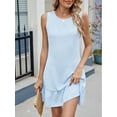 thumbnail image 6 of SHIBEVER Dresses for Women Summer Casual Sleeveless Womens Dresses Blue Mini Spring Flowy Solid Color Dress Dressy Swing Crew Neck Tshirt Dresses L, 6 of 6
