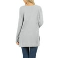 thumbnail image 5 of J. METHOD Women’s Knit Sweater Long Sleeve Round Neck Thermal Waffle Warm Casual Tunic Pullover Side Slit Knitted Top NEWT392 Light Grey L, 5 of 5