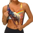 thumbnail image 3 of Honeii Rainbow Sunset Cloud White Horse patten Workout Crop Tank Top for Women Yoga Tank Tops Athletic Sports Shirts Exercise Undershirts,Sports Bra,Sports vest-Large, 3 of 8