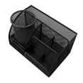 thumbnail image 1 of Porte-stylo, Ensemble de Porte-Stylos de Bureau en Maille Métallique Résistante à l'Usure 7 Compartiments 4 Coussins Doux pour Bureau Famille École Classe Violet, Rose, Noir, 1 of 7