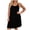 Black, variant on Women Summer Pajama Dress Casual Scoop Neck Sleeveless Pj Mini Dress Spaghetti Strap Camisole Dresses