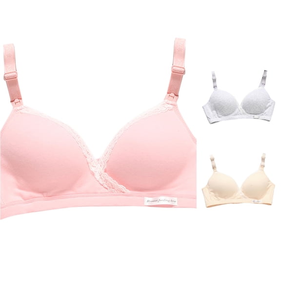 Vrotazzy Women's Convenient Nursing Bra Without Underwire for Comfortable All-Day Breastfeeding Maternity Sleep Feeding Sleepwear Soft Stretchable Seamless