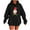 Black, variant on Retro Santa Hooded Sweatshirt for Women Vintage Christmas Hoodie Sweaters Xmas Gnome Oversized Long Sleeve Tops