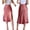 Red, variant on Women'S Leopard Print High Waist Silk Satin Skirt with Elasticized Waistband Red XL