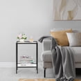 thumbnail image 2 of Side Tables Set of 2, End Tables Sturdy with Tempered Glass, 2-Tier Nightstands, 2 of 9