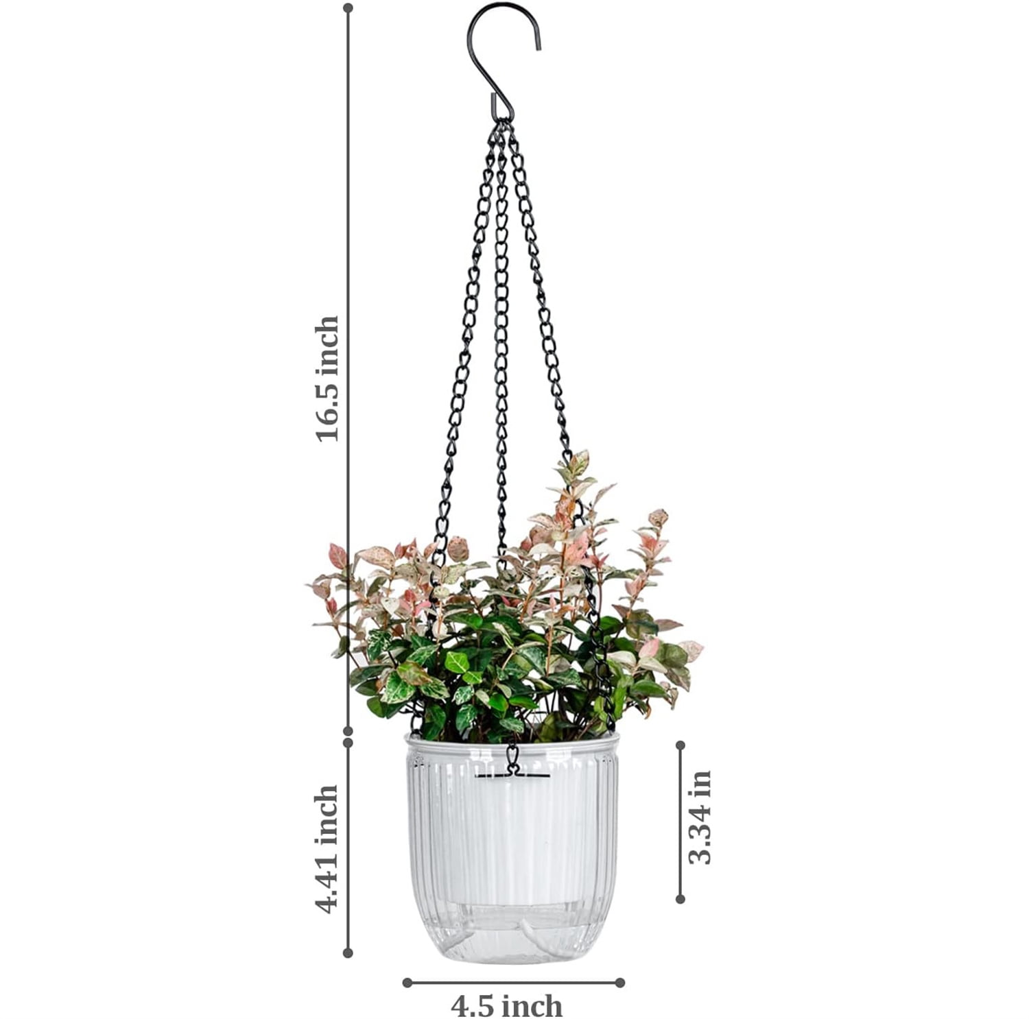 Bexikou 3Pcs Self-Watering Hanging Flower Pot Plants,Indoor Hanging Flower Pots with Drainage Holes for Indoor Outdoor