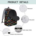 thumbnail image 4 of Game Controller Black Pattern Backpack for School, Cute School Bag with Adjustable Shoulder Straps and Padded Back, 15.7"x11.8"x5.5", 4 of 5