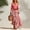 Pink, variant on Morttic Women's Bohemian 2 Piece Outfit – Off Shoulder Bubble Short Sleeve Top & Striped High Slit Maxi Skirt with Belt Navy Blue，S