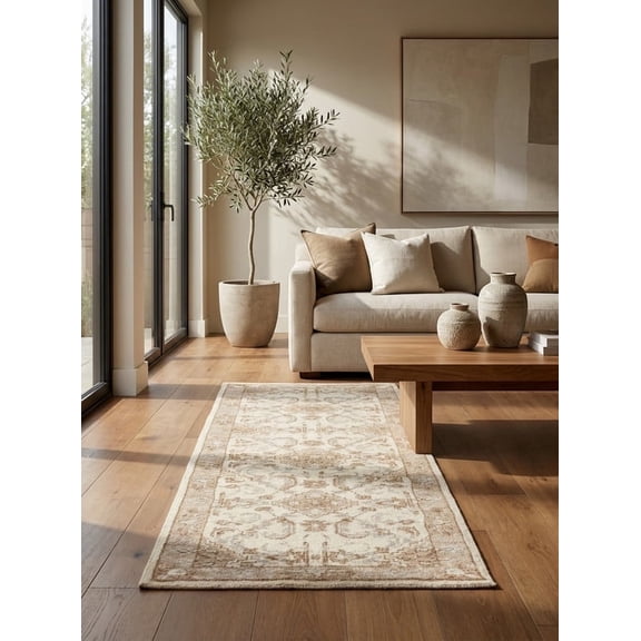 Jaipur Rugs 5/22 Hand Knotted Wool Area Rug 2X3 Winter White Apricot