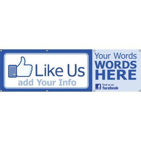 Semi Custom Like Us Horizontal Banner 10 X 3 Walmart Com