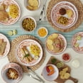thumbnail image 2 of INFUSE 12 Piece Lebrillo Pattern Melamine Dinnerware Set for Outdoor Dinner Salad Plates Bowls, Orange, 2 of 9